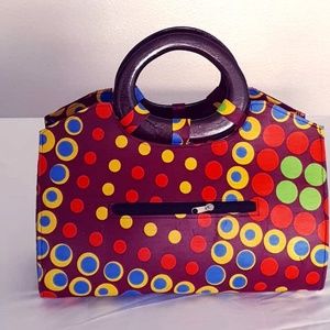 Women Handmade Satchel with Wooden Handle
